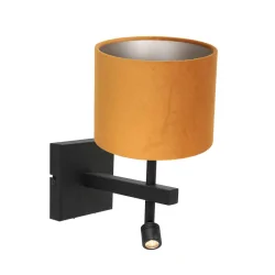 wall luminaire STANG with shade, with LED spot E27 IP20, black matt 