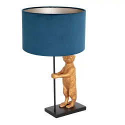 Bordlampe ANIMAUX - SURICATE up, med afbryder, med skærm, med stik E27 IP20, sort mat 