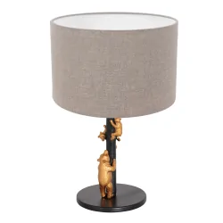 Bordlampe ANIMAUX - OURSES up, med afbryder, med skærm, med stik E27 IP20, sort mat 