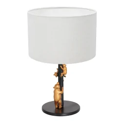 Bordlampe ANIMAUX - OURSES up, med afbryder, med skærm, med stik E27 IP20, sort mat 