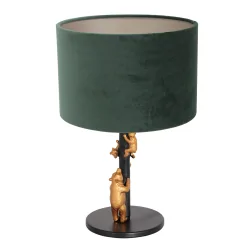 Bordlampe ANIMAUX - OURSES up, med afbryder, med skærm, med stik E27 IP20, sort mat 