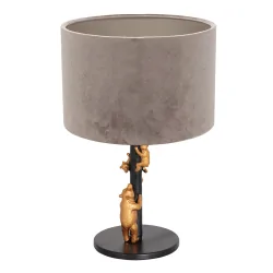 Bordlampe ANIMAUX - OURSES up, med afbryder, med skærm, med stik E27 IP20, sort mat 
