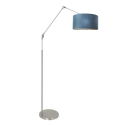 Standerlampe PRESTIGE CHIC cylindrisk, med afbryder, med skærm, med leddelt arm, med stik E27 IP20, stål børstet 