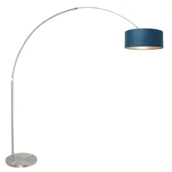 Standerlampe SPARKLED LIGHT cylindrisk, med afbryder, med skærm, med stik, justerbar E27 IP20, stål børstet 