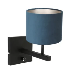 wall luminaire STANG up, cylindrical, with shade E27 IP20, black matt dimmable