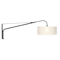 Væglampe ELEGANT CLASSY med afbryder, med skærm, med aflastning, med stik, justerbar E27 IP20, sort mat 