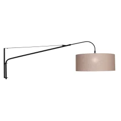 Væglampe ELEGANT CLASSY med afbryder, med skærm, med aflastning, med stik, justerbar E27 IP20, sort mat 