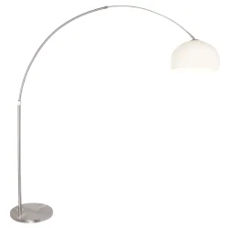 Standerlampe SPARKLED LIGHT halvrund, med afbryder, med skærm, med stik, justerbar E27 IP20, stål børstet 