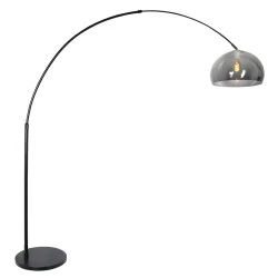 Standerlampe SPARKLED LIGHT halvrund, med afbryder, med skærm, med stik, justerbar E27 IP20, sort mat 