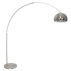 Standerlampe SPARKLED LIGHT halvrund, med afbryder, med skærm, med stik, justerbar E27 IP20, stål børstet 