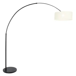 Standerlampe SPARKLED LIGHT cylindrisk, med afbryder, med skærm, med stik, justerbar E27 IP20, sort mat dæmpbar