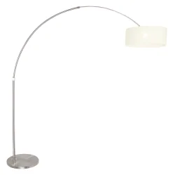 Standerlampe SPARKLED LIGHT cylindrisk, med afbryder, med skærm, med stik, justerbar E27 IP20, stål børstet dæmpbar