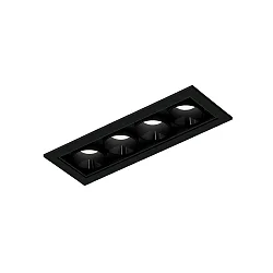 Indbygnings loftlampe LINOO 4.0 4-flammer, firkantet IP20, sort blank, sort mat