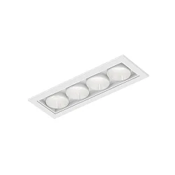 Indbygnings loftlampe LINOO 4.0 4-flammer, firkantet IP20, hvid mat, hvid blank