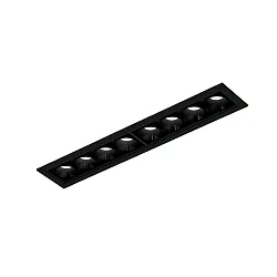 Indbygnings loftlampe LINOO 8.0 8-flammer, firkantet IP20, sort blank, sort mat