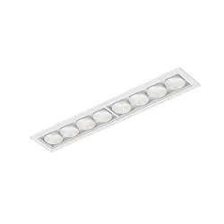 Indbygnings loftlampe LINOO 8.0 8-flammer, firkantet IP20, hvid mat, hvid blank