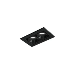 recessed downlight LINOO 2.0 2 flames, square, CCT Switch, current constant IP20, black matt dimmable