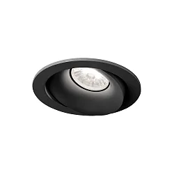 Indbygget spotlys RONY 1.0 - LED rund, multipower, kardanisk drejning, med klemfjedre IP20, sort mat dæmpbar