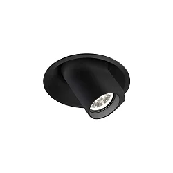 Loftlampe BLIEK ROUND 1.0 - LED kardanisk drejning, halvt forsænket, med klemfjedre IP20, mat, kulsort dæmpbar