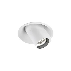 Loftlampe BLIEK ROUND 1.0 - LED kardanisk drejning, halvt forsænket, med klemfjedre IP20, mat, trafik hvid dæmpbar