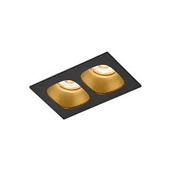 Downlight PIRRO 2.0 2-flammer IP20, guld, sort dæmpbar