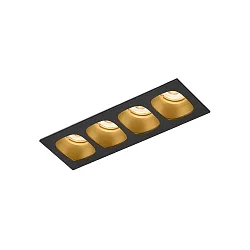 Downlight PIRRO 4.0 4-flammer IP20, guld, sort dæmpbar