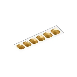 Downlight PIRRO 6.0 6-flammer IP20, guld, hvid dæmpbar