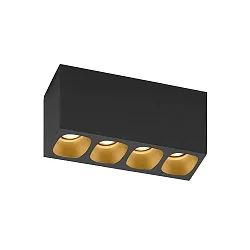 Downlight PIRRO 4.0 4-flammer IP20, guld, sort dæmpbar