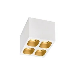 Downlight PIRRO 4.1 4-flammer, firkantet IP20, guld, hvid dæmpbar