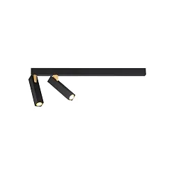 Loftlampe MICK 2.0 2-flammer IP20, guld, sort dæmpbar