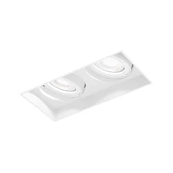 Indbygnings loftlampe STRANGE PETIT TRIMLESS 2.0 firkantet, skylle, kardanisk drejning IP20, mat, trafik hvid dæmpbar