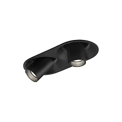 Indbygget spotlys BLIEK ROUND PETIT 2.0 - LED 2-flammer, kardanisk drejning, halvt forsænket, med klemfjedre IP20, mat