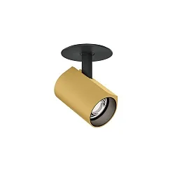 ceiling luminaire CENO 1.0 Dim-To-Warm, current constant, semi flush IP20, gold, mat, deep black dimmable