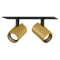 Downlight CENO 2.0 2-flammer, svingbar, drejelig IP20, guld, sort dæmpbar