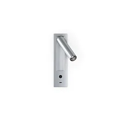 wall recessed luminaire MATCH SEMI RECESSED SNOOZE 1.0 IP20, brushed aluminium dimmable