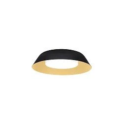 LED Wall /Ceiling luminaire TOWNA 1.0, IP44, Ø 25.4cm, 2700K, dimmable, black gold