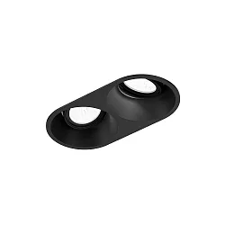 Indbygnings loftlampe DEEP ADJUST 2.0 - LED 2-flammer, kardanisk drejning, med klemfjedre IP20, mat, kulsort dæmpbar