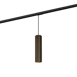 1-faset pendul HEXO ON TRACK 3.0 - PAR16 firkantet, lang, med adapter GU10 IP20, bronze dæmpbar