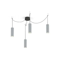 Pendel RAY 2.0 - PAR16 cylindrisk, kort, med åbent kabel GU10 IP20, aluminium børstet dæmpbar