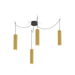 Pendel RAY 3.0 - PAR16 cylindrisk, lang, med åbent kabel GU10 IP20, guld dæmpbar