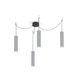 Pendel RAY 3.0 - PAR16 cylindrisk, lang, med åbent kabel GU10 IP20, aluminium børstet dæmpbar