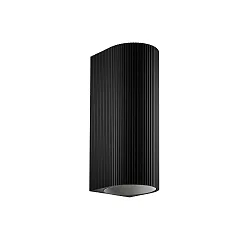 wall luminaire TRACE WALL 2.0 up / down, ribbed, set back IP20, black matt dimmable