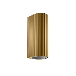 wall luminaire TRACE WALL 2.0 up / down, ribbed, set back IP20, champagner, black matt dimmable