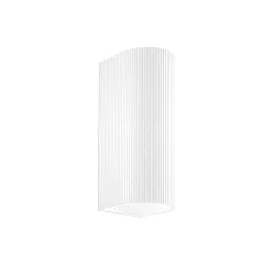 wall luminaire TRACE WALL 2.0 up / down, ribbed, set back IP20, white matt dimmable