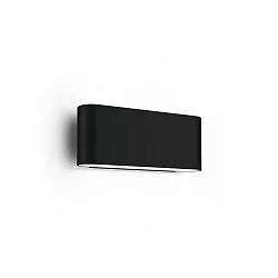 Udendørs wall luminaire KIOSK 1.0 up / down, med linseoptik IP65, sort mat dæmpbar