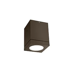 Udendørs loftlampe TUBE CARRÉ 1.0 PAR16 down, firkantet, stiv GU10 IP65, bronze