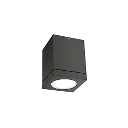 Udendørs loftlampe TUBE CARRÉ 1.0 LED PHASE down, firkantet, stiv IP65, antracit dæmpbar