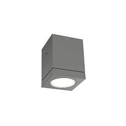 Udendørs loftlampe TUBE CARRÉ 1.0 LED PHASE down, firkantet, stiv IP65, mørkegrå dæmpbar