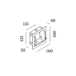 indbygningsramme ORIS 1.3 / RETO 1.3 - RECESSED HOUSING med ramme, perforeret, sort