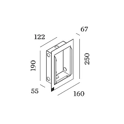 indbygningsramme ORIS 2.0 - RECESSED HOUSING med ramme, perforeret, sort